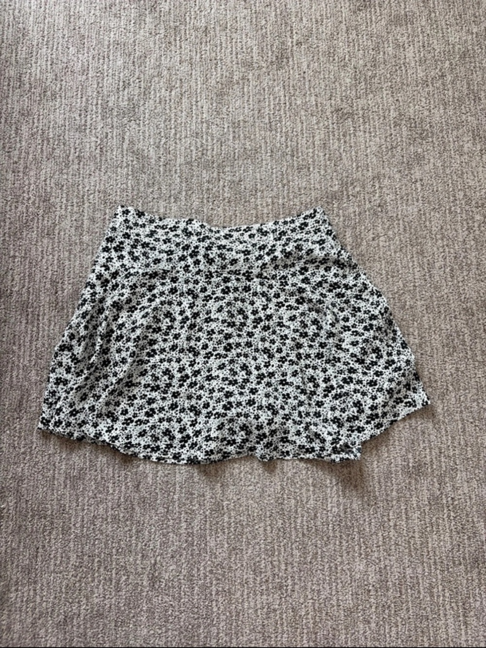 Black & White Floral Circle Skirt
